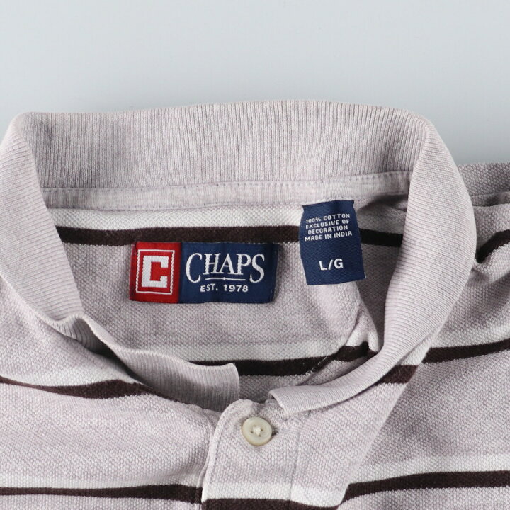 楽天市場】古着 チャップス CHAPS 半袖 ボーダー ポロシャツ メンズL 