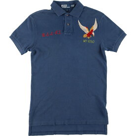 古着 ラルフローレン Ralph Lauren POLO by Ralph Lauren CUSTOM FIT ドラゴン柄 イーグル柄 半袖 ポロシャツ メンズS /eaa452941 【中古】 【240531】