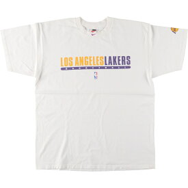古着 90'S ナイキ NIKE NBA LOS ANGELES LAKERS ロサンゼルスレイカーズ スポーツプリントTシャツ メンズL ヴィンテージ /eaa454563 【中古】 【240609】