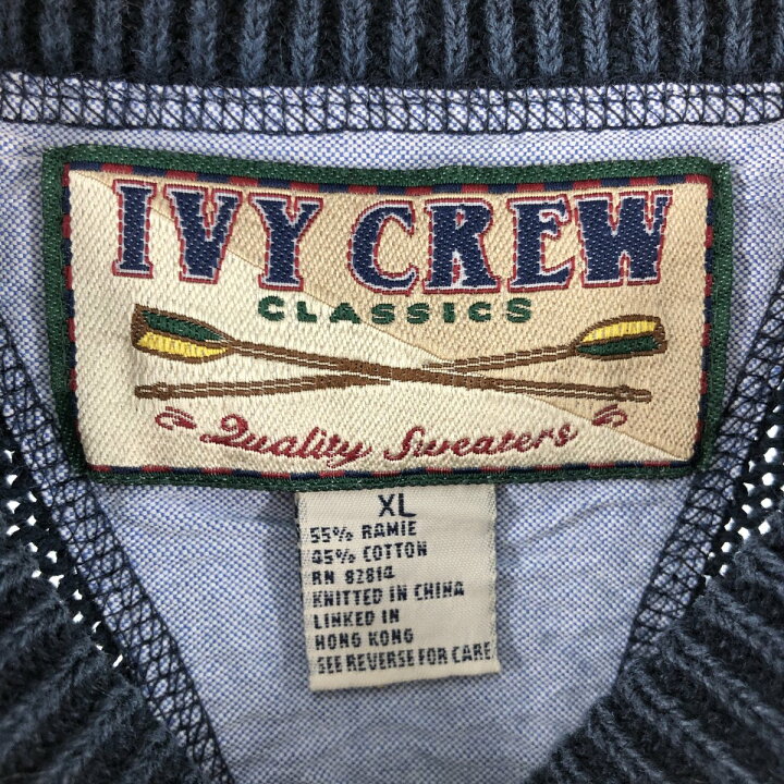楽天市場】古着 IVY CREW 無地 コットン×ラミーニットセーター メンズ 