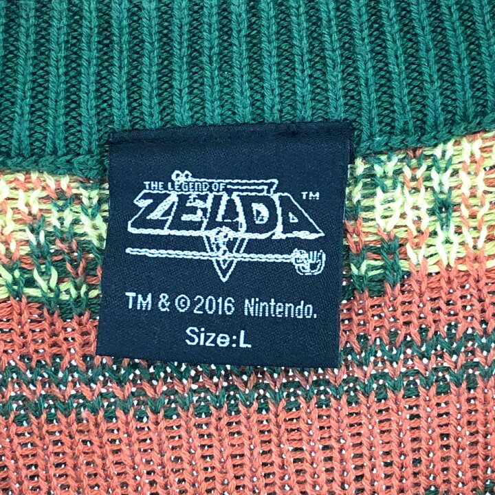 楽天市場】古着 ZELDA ゼルダの伝説 リンク 総柄 アクリル×コットン 