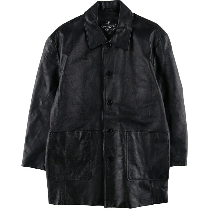 楽天市場】古着 CARIBOU CREEK レザーカーコート メンズM相当  