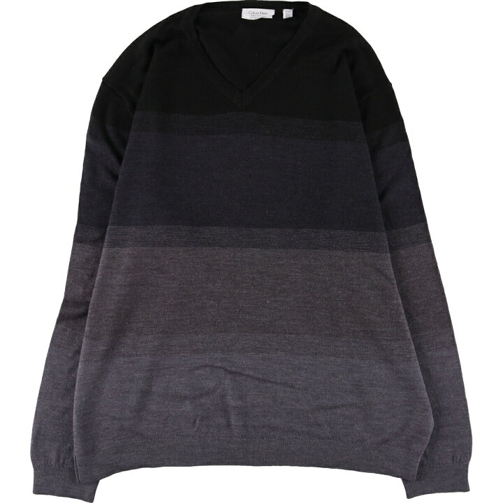 楽天市場】古着 カルバンクライン Calvin klein ボーダー柄 Vネック 