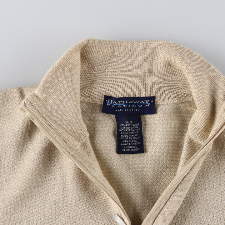 楽天市場】古着 HATHAWAY PLATINUM ウールニットハーフジップセーター 