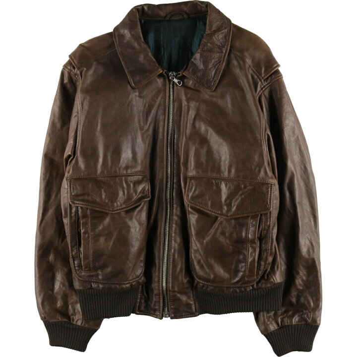 楽天市場】古着 MCNEAL レザーフライトジャケット メンズXL相当  