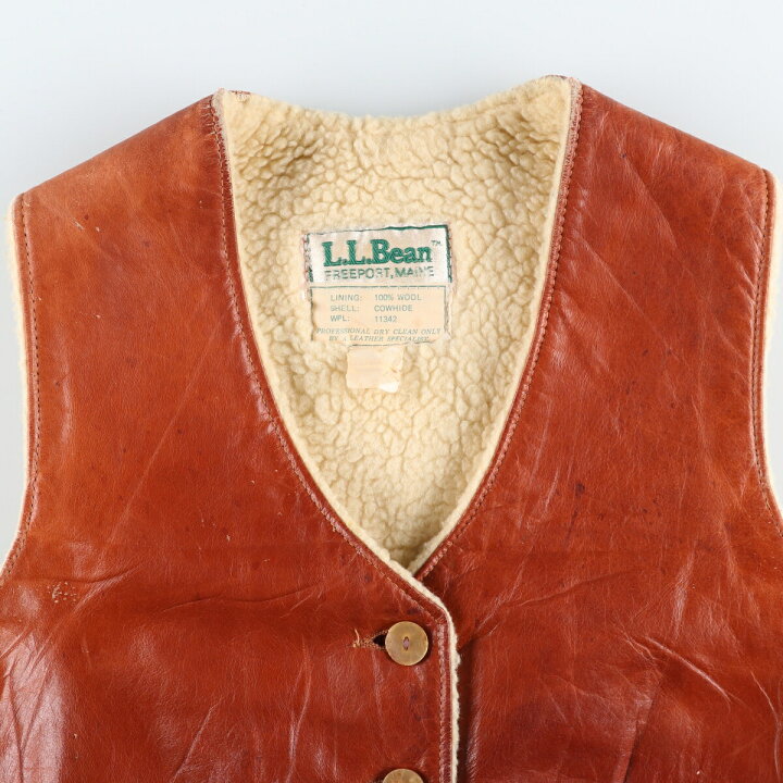 楽天市場】古着 エルエルビーン L.L.Bean レザーベスト レディースM 