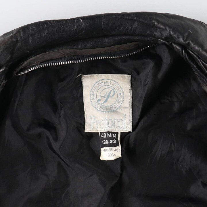 楽天市場】古着 PROTOCOL A-2タイプ レザーフライトジャケット カナダ  