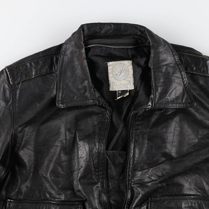楽天市場】古着 PROTOCOL A-2タイプ レザーフライトジャケット カナダ  