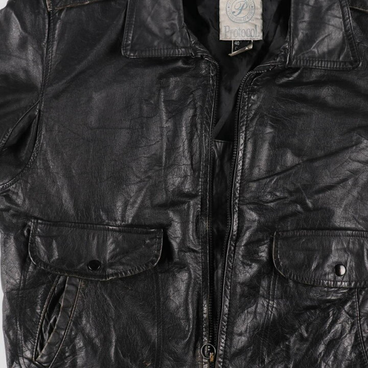 楽天市場】古着 PROTOCOL A-2タイプ レザーフライトジャケット カナダ  