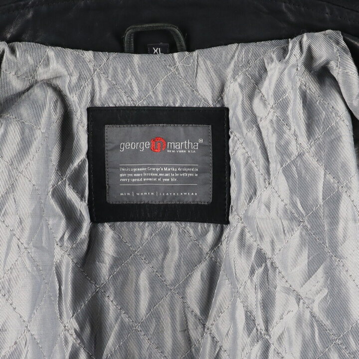 楽天市場】古着 GEORGE N MARTHA レザーブルゾンタイプ メンズXL相当  