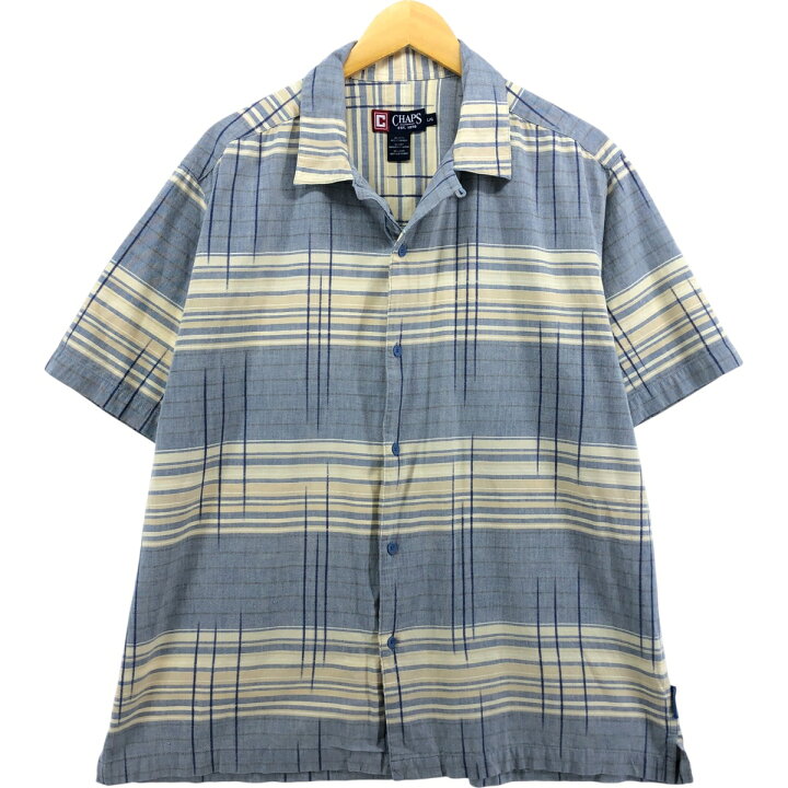 楽天市場】古着 CHAPS 総柄 半袖 オープンカラー コットンシャツ  