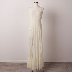 古着 ドット柄 マキシ丈 ランジェリー キャミソールワンピース レディースS相当 /eaa592067 【中古】 【251102】 【Elulu/エルル】