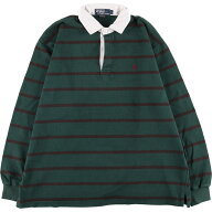 古着 ラルフローレン Ralph Lauren POLO by Ralph Lauren ボーダー柄 長袖 ラガーシャツ メンズL相当 /ea…