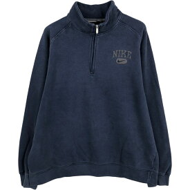 古着 00'S ナイキ NIKE ハーフジップスウェットシャツ トレーナー メンズXL相当 /eaa624364 【中古】 【260307】 ネイビー系 春夏秋冬