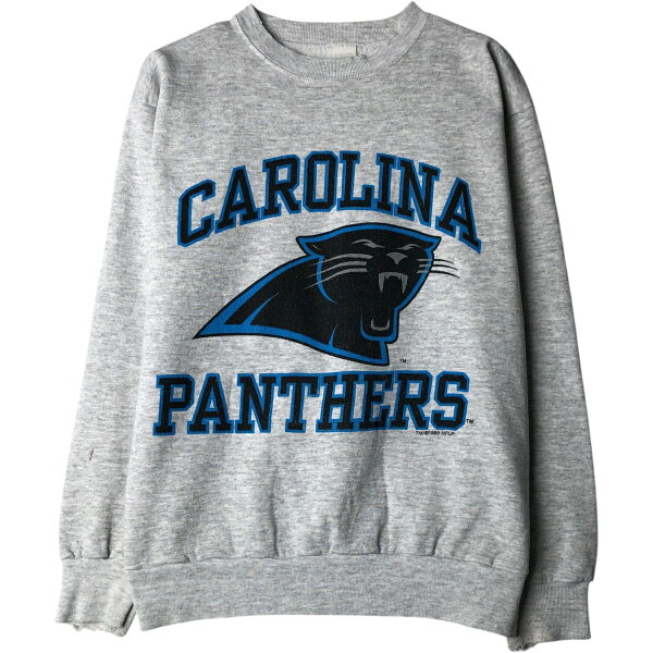 古着 90'S NFL CAROLINA PANTHERS カロライナパンサーズ 3連プリント プリントスウェットシャツ トレーナー USA製 メンズL相当 ヴィンテージ /eaa630084 【中古】 【260404】