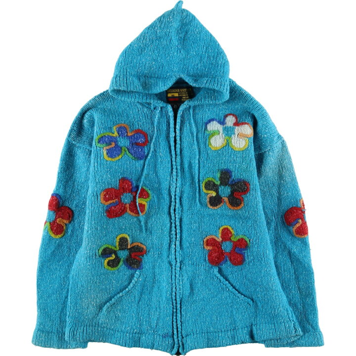 楽天市場】古着 ECUADOR KNITWEAR 総柄 花柄 HAND KNIT ハンドニット 