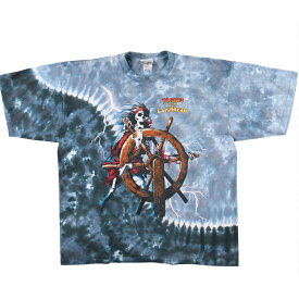 古着 90'S WALT DISNEY WORLD PIRATE OF CARIBBEAN パイレーツオブカリビアン タイダイ柄 両面プリント キャラクタープリントTシャツ USA製 メンズXXL ヴィンテージ /evb002155 【中古】【N2307】【VT】【230705】