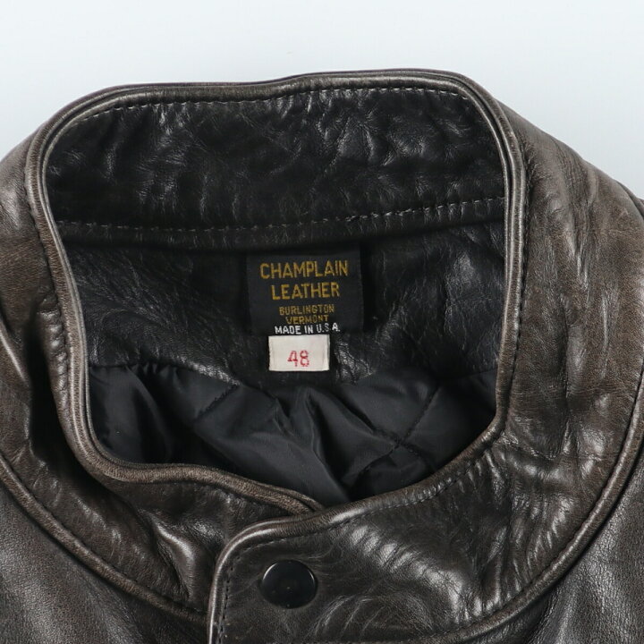 楽天市場】古着 CHAMPLAIN LEATHER シングルライダースジャケット USA  