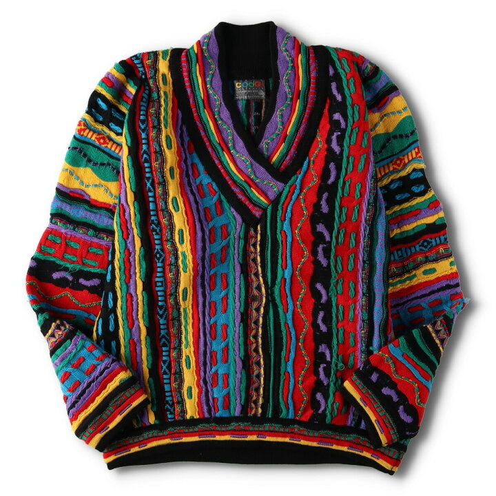 楽天市場】古着 90年代 クージー COOGI 3Dニットセーター 総柄 Vネック 