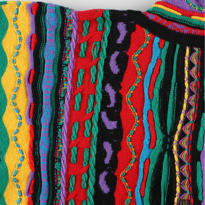 楽天市場】古着 90年代 クージー COOGI 3Dニットセーター 総柄 Vネック 