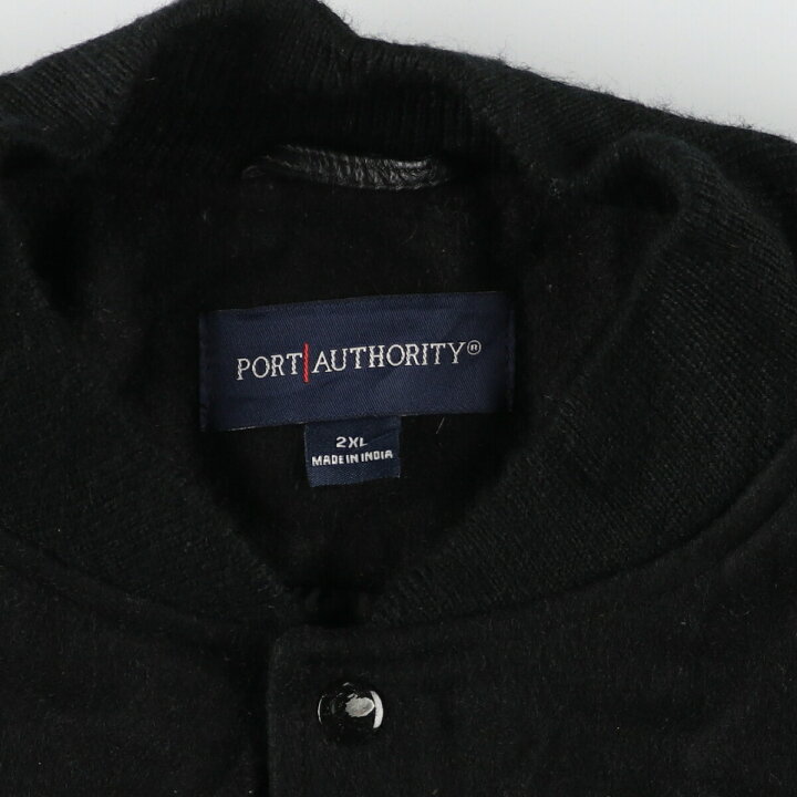 楽天市場】古着 オールブラックカラー PORT AUTHORITY 袖革ウール 