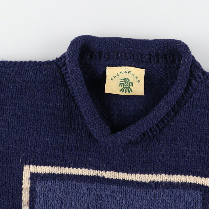 楽天市場】古着 PACHAMAMA 魚柄 ロールネック エクアドルニット 