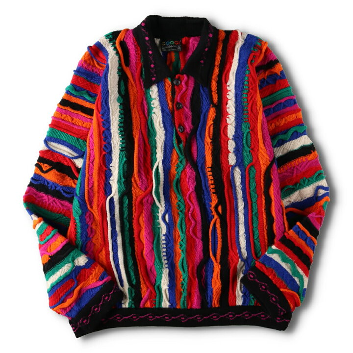楽天市場】古着 90年代 クージー COOGI 総柄 襟付き 3Dニット ハーフ 