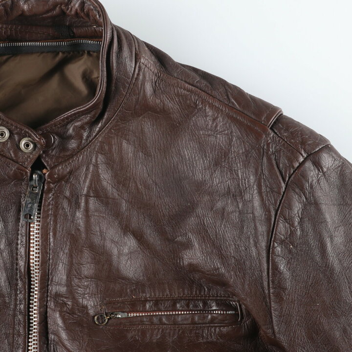 楽天市場】古着 UNKNOWN シングルライダースジャケット メンズL  