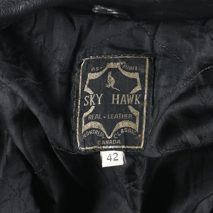 楽天市場】古着 SKY HAWK ダブルライダースジャケット メンズL 