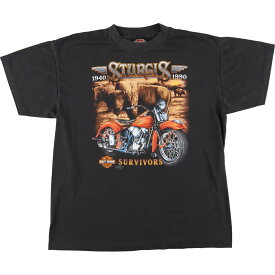 古着 90'S ハーレーダビッドソン Harley-Davidson 3D EMBLEM モーターサイクル バイクTシャツ XL メンズXL ヴィンテージ /evb005209 【中古】 【240426】 【BT2405】