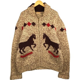 古着 ~70'S 総柄 馬柄 カウチンセーター メンズXL相当 ヴィンテージ /evb031463 【中古】 【251022】