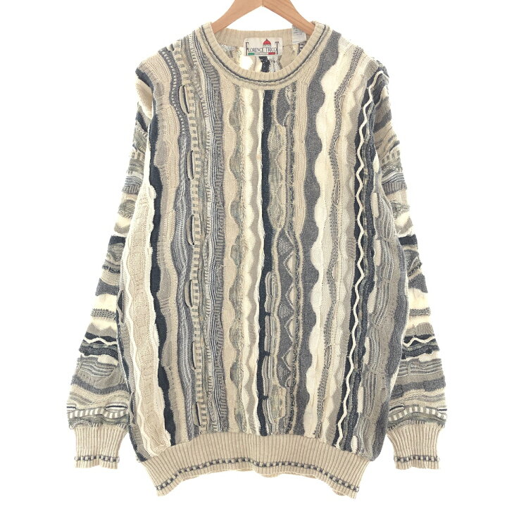 楽天市場】古着 FRORENCE TRICOT 総柄 3Dニットセーター メンズL 