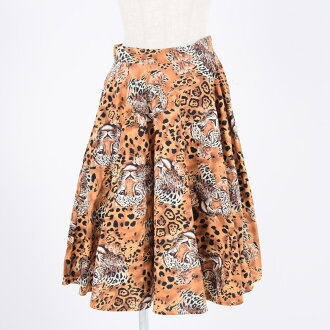 动物花纹豹花纹全日圆圆形喇叭裙女士l/wai0198