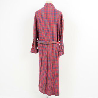 queen annes lace格子花纹大褂房女袍usa制造女士l/wai8202