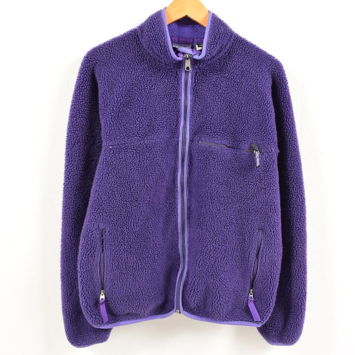 90s つぶせる USA製 patagonia ベビーレトロカーディガン エッグプラント