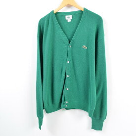 80〜90年代 ラコステ LACOSTE IZOD アクリルニットカーディガン USA製 メンズXXL ヴィンテージ /wbd6742 【中古】 【190514】