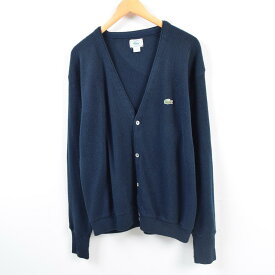 80〜90年代 ラコステ LACOSTE IZOD アクリルニットカーディガン USA製 メンズL ヴィンテージ /wbd6744 【中古】 【190514】【PD2001】【CS2003】【SS2007】