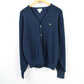 80年代 ラコステ LACOSTE THE LACOSTE CLUB アクリルニットカーディガン USA製 メンズXL ヴィンテージ /wbd6816 【中古】 【190514】【PD2001】【CS2003】【【SS2003】】