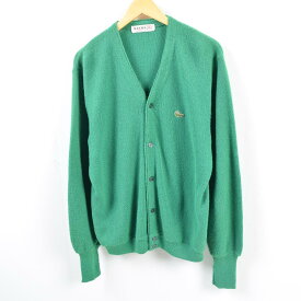 70年代 ラコステ LACOSTE IZOD アクリルニットカーディガン USA製 メンズL ヴィンテージ /wbd6818 【中古】 【190514】【PD2001】【CS2003】【【SS2003】】