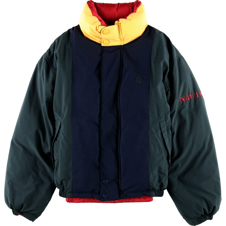 楽天市場】90年代 ノーティカ NAUTICA リバーシブル 袖ロゴ ダウン  