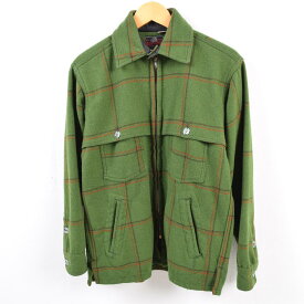 JOHONSON チェック柄 ダブルマッキーノシャツジャケット ウールシャツジャケット古着