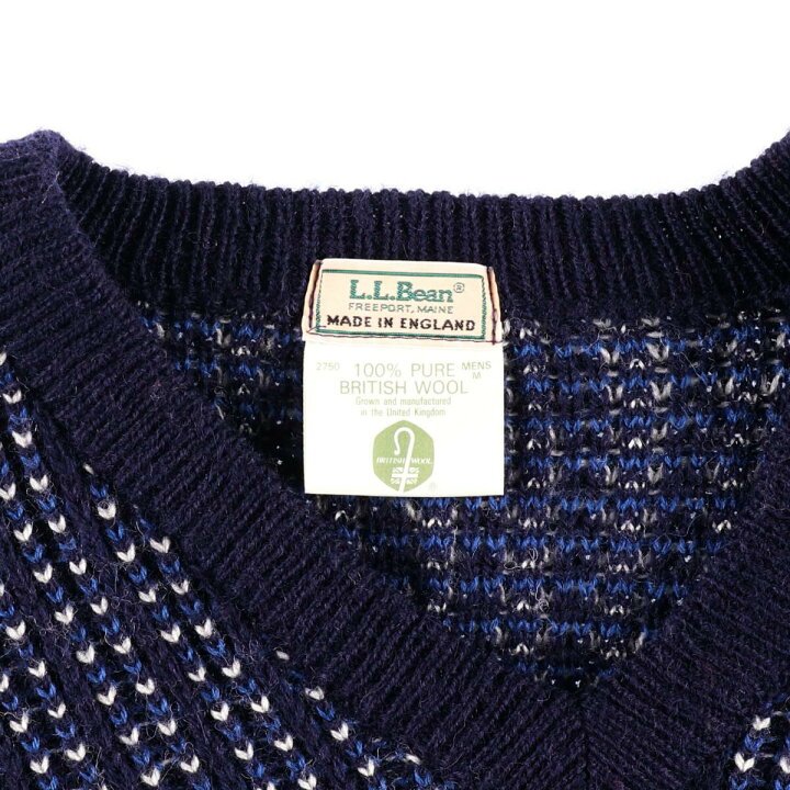 楽天市場】エルエルビーン L.L.Bean バーズアイ柄 Vネック ウール 