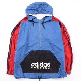 80~90s adidas AMERICA コットンデカロゴアノラックパーカー古着