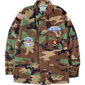 99年納品 米軍実品 CIVIL AIR PATROL ウッドランドカモ 迷彩 B.D.U ミリタリーシャツ USA製 MEDIUM-REGULAR メンズL /wbj7537 【中古】 【191117】【PD191219】【CS2003】【【SS2003】】