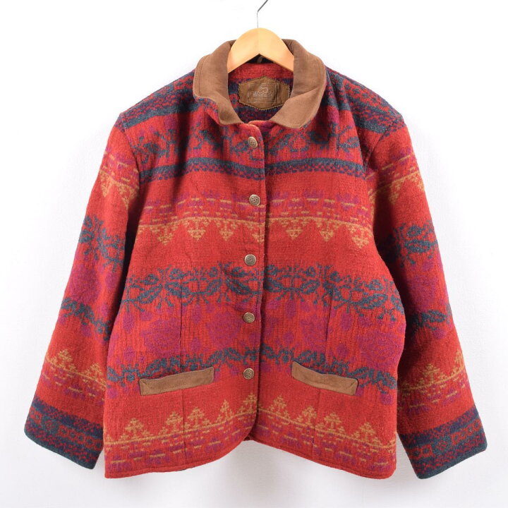 楽天市場】ウールリッチ WOOLRICH ネイティブ柄 レザー襟 ウール 
