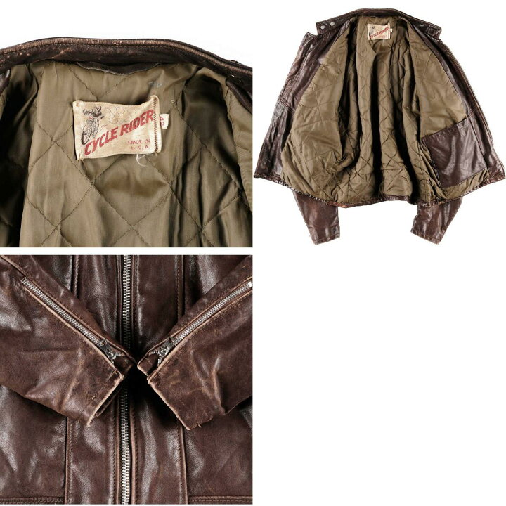 楽天市場】70年代 ショット SCHOTT CYCLE RIDER シングルライダース 