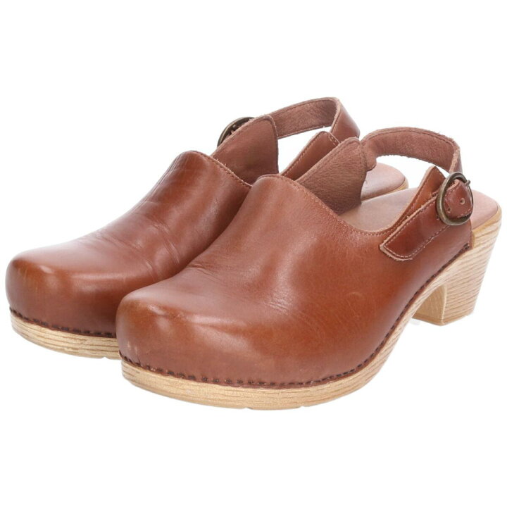 美品 ダンスコ dansko バックストラップレザーサンダル 39/ブラウン 