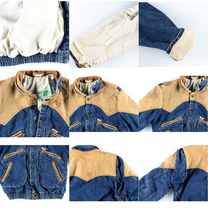 楽天市場】80~90年代 ゲス Guess GEORGES MARCIANO レザー切替 デニム 