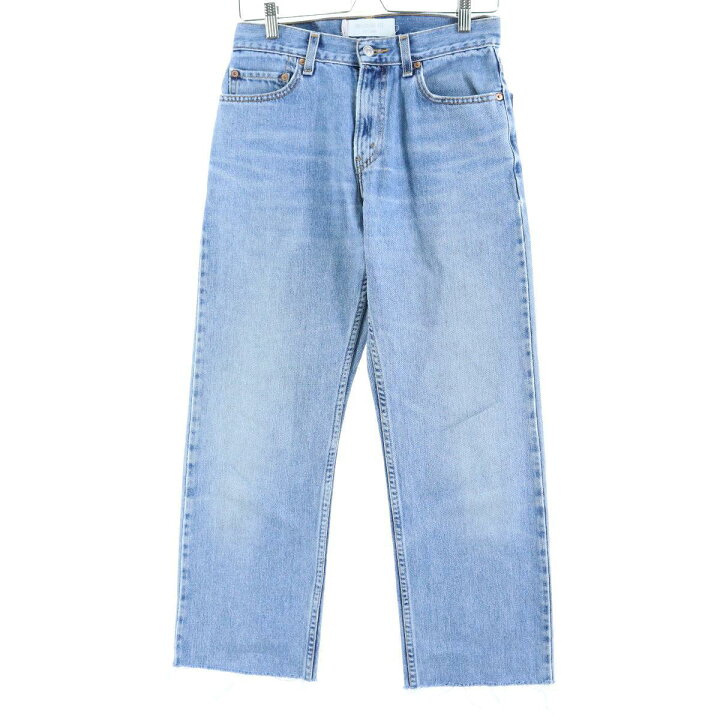 楽天市場 Jamリメイク 裾カット リーバイス Levi S 505 Regular Fit テーパードジーンズ デニムパンツ レディースl W28 Eaa 中古 0522 古着屋jam