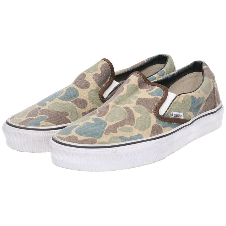 楽天市場】バンズ VANS SLIP-ON 迷彩柄 スリッポン スニーカー US7 
